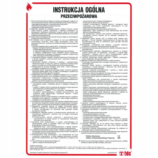 INSTRUKCJA PPOŻ - INSTRUKCJA OGÓLNA PRZECIWPOŻAROWA - DB 001 DN CN