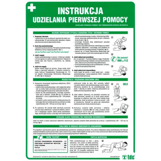 INSTRUKCJA UDZIELANIA PIERWSZEJ POMOCY 24,5 X 35 IA A11 DN CN