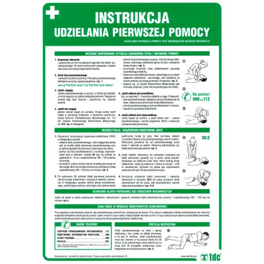 INSTRUKCJA UDZIELANIA PIERWSZEJ POMOCY 24,5 X 35 IA A11 DN CN