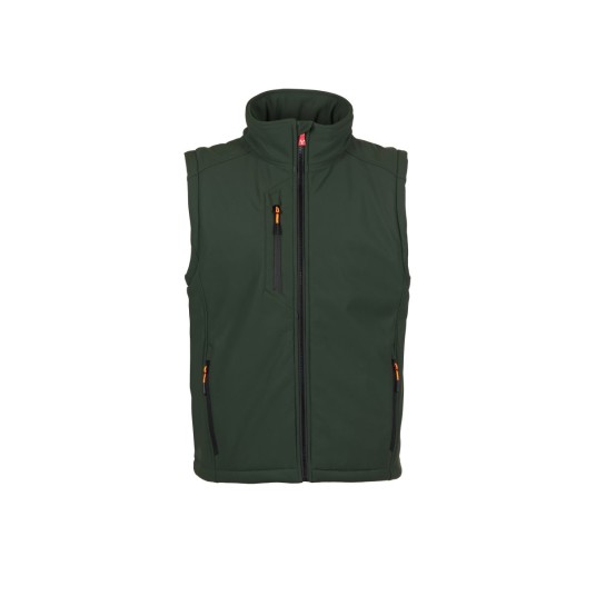 KAMIZELKA OCIEPLANA SOFTSHELL MĘSKA CREEK PAD VEST - LEŚNA ZIELEŃ/CZARNY