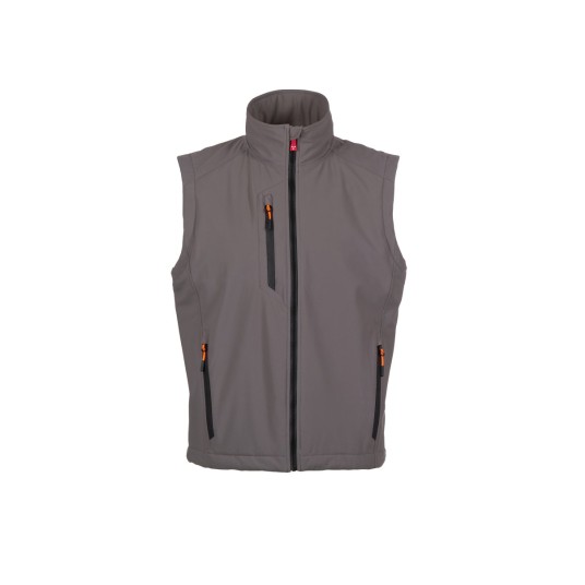 KAMIZELKA OCIEPLANA SOFTSHELL MĘSKA CREEK PAD VEST ULTRALITE - ZADYMIONY/CZARNY