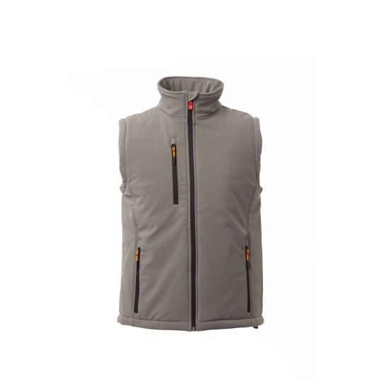 KAMIZELKA OCIEPLANA SOFTSHELL MĘSKA GALE PAD VEST - ZADYMIONY/CZARNY