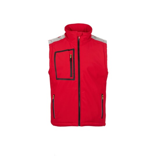 KAMIZELKA OCIEPLANA SOFTSHELL MĘSKA STREAM PAD VEST - CZERWONY/CZARNY