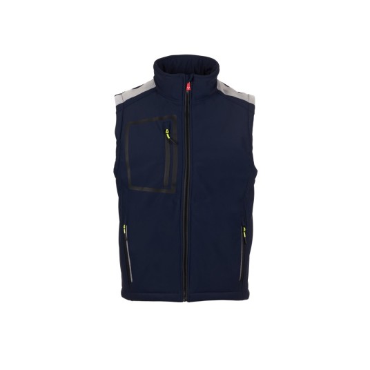 KAMIZELKA OCIEPLANA SOFTSHELL MĘSKA STREAM PAD VEST - GRANATOWY/KRÓLEWSKI NIEBIESKI