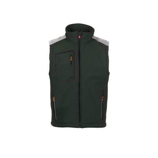 KAMIZELKA OCIEPLANA SOFTSHELL MĘSKA STREAM PAD VEST - LEŚNA ZIELEŃ/CZARNY