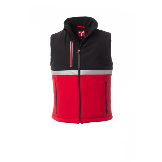 KAMIZELKA OCIEPLANA SOFTSHELL MĘSKA WISE PAD VEST - CZERWONY/CZARNY