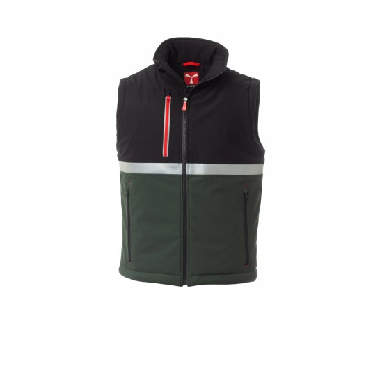 KAMIZELKA OCIEPLANA SOFTSHELL MĘSKA WISE PAD VEST - LEŚNA ZIELEŃ/CZARNY