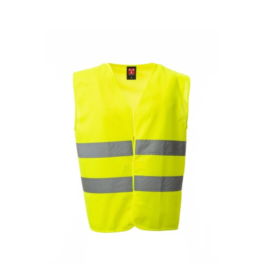 KAMIZELKA ODBLASKOWA NA RZEPY REFLEX+ - ŻÓŁTY FLUO