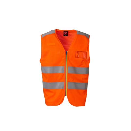 KAMIZELKA ODBLASKOWA ROZPINANA ACE MESH - POMARAŃCZOWY FLUO