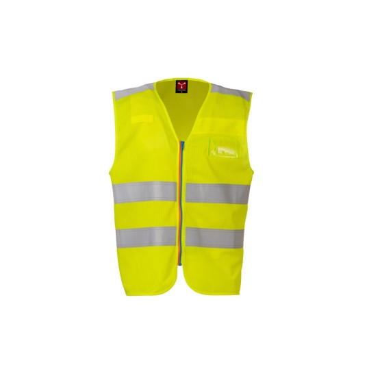 KAMIZELKA ODBLASKOWA ROZPINANA ACE MESH - ŻÓŁTY FLUO
