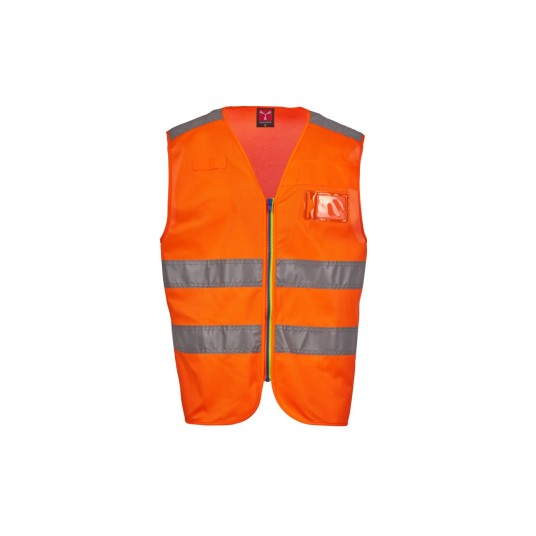 KAMIZELKA ODBLASKOWA ROZPINANA ACE - POMARAŃCZOWY FLUO