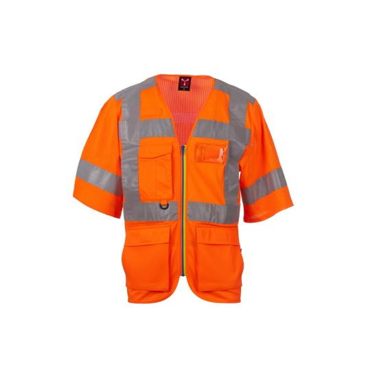 KAMIZELKA OSTRZEGAWCZA EXO MESH - POMARAŃCZOWY FLUO