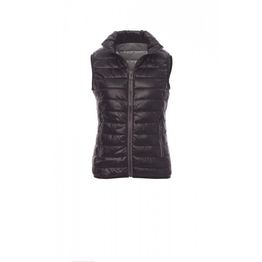 KAMIZELKA PUCHOWA OCIEPLANA DAMSKA CASUAL LADY - CZARNY/SZARY