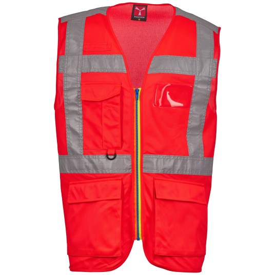 KAMIZELKA ROBOCZA EXTRA - CZERWONY FLUO