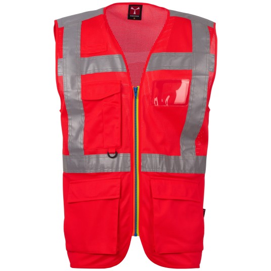 KAMIZELKA ROBOCZA EXTRA MESH - CZERWONY FLUO