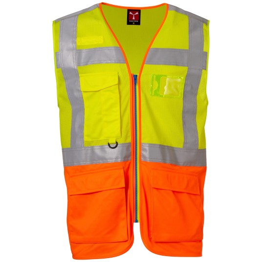 KAMIZELKA ROBOCZA EXTRA MESH - ŻÓŁTY FLUO - POMARAŃCZOWY FLUO