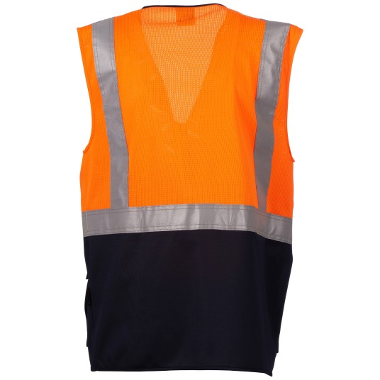 KAMIZELKA ROBOCZA EXTROVERT MESH - POMARAŃCZOWY FLUO-GRANATOWY