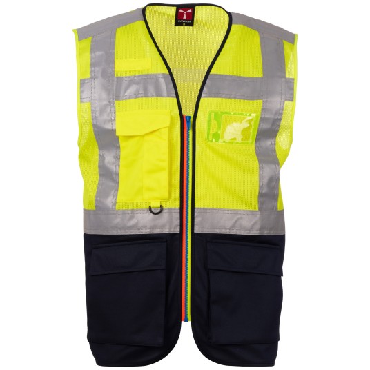 KAMIZELKA ROBOCZA EXTROVERT MESH - ŻÓŁTY FLUO-GRANATOWY