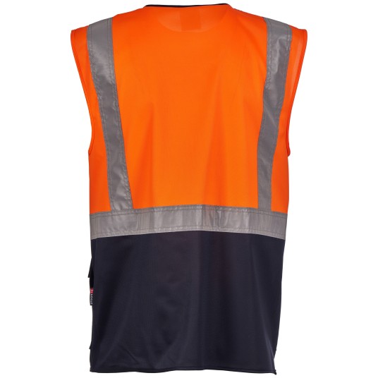 KAMIZELKA ROBOCZA EXTROVERT - POMARAŃCZOWY FLUO-GRANATOWY