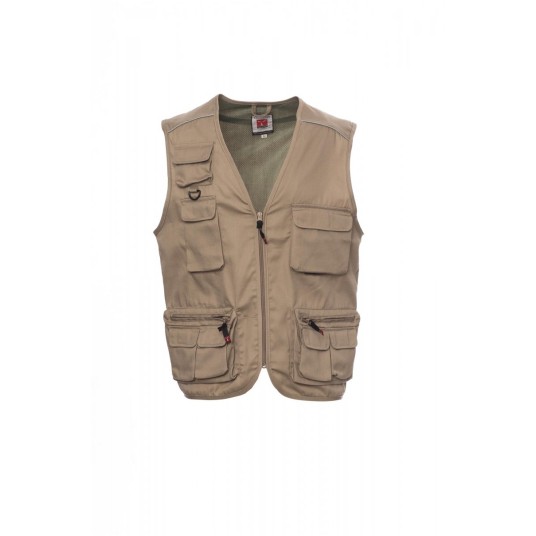 KAMIZELKA ROZPINANA MĘSKA POCKET - KHAKI