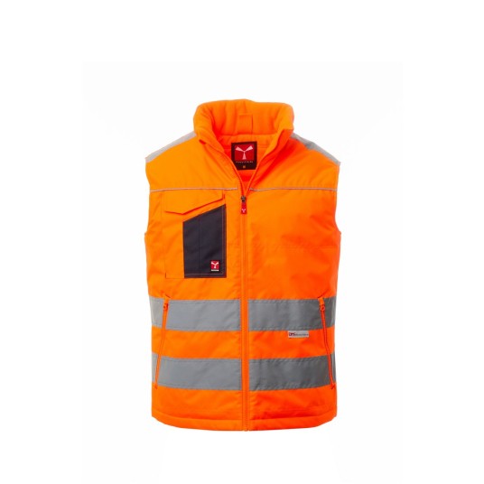 KAMIZELKA ROZPINANA OSTRZEGAWCZA UNISEX TASK - POMARAŃCZOWY FLUO/GRANATOWY