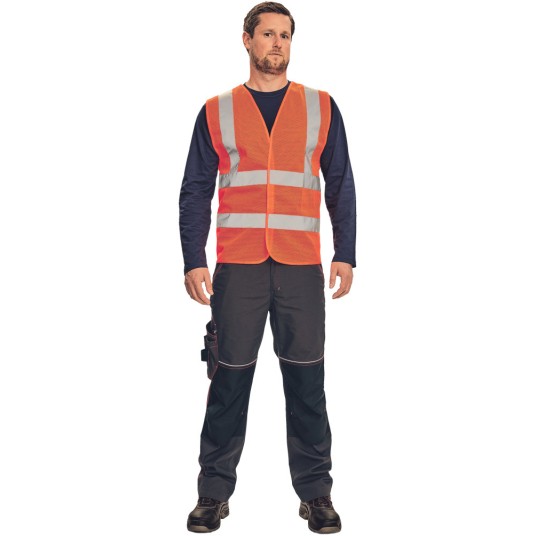 KAMIZELKA SIATKOWA ODBLASKOWA QUOLL HI-VIS - POMARAŃCZOWY