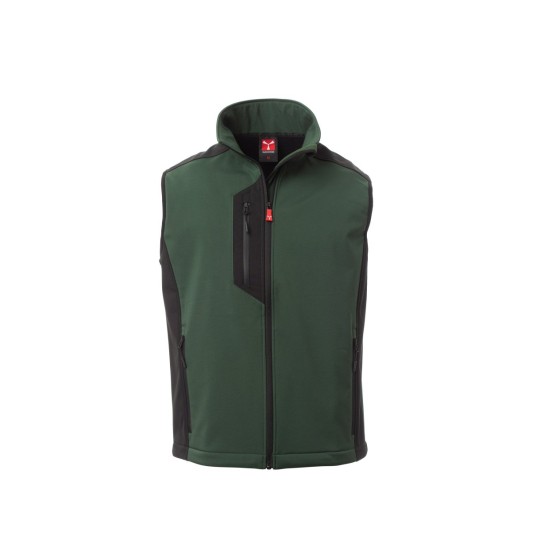 KAMIZELKA SOFTSHELL MĘSKA CORK - LEŚNA ZIELEŃ/CZARNY