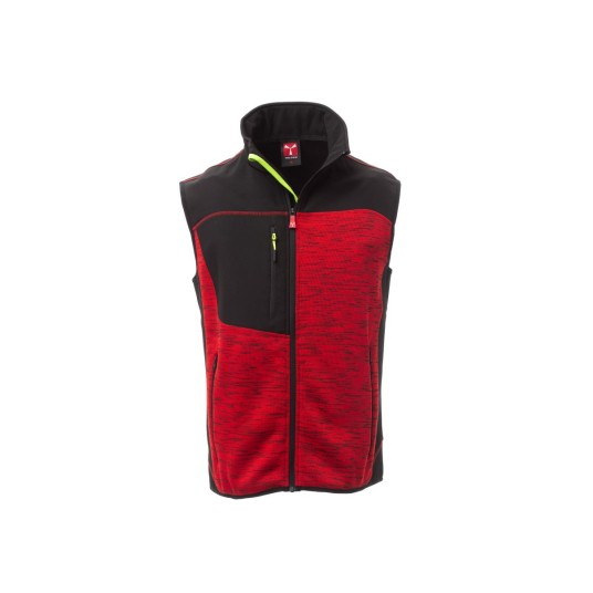 KAMIZELKA SOFTSHELL MĘSKA TOUR - CZERWONY/CZARNO-ŻÓŁTY FLUO