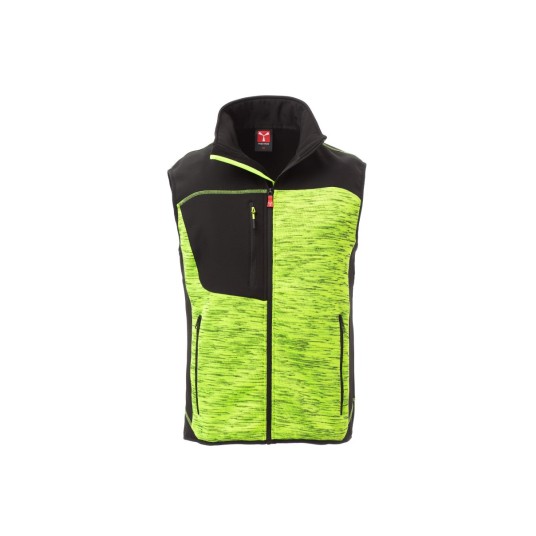 KAMIZELKA SOFTSHELL MĘSKA TOUR - ŻÓŁTY FLUO/CZARNY