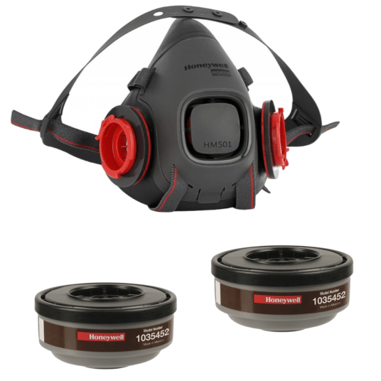 KOMPLET - PÓŁMASKA HONEYWELL NORTH HM501B + NORTH A1