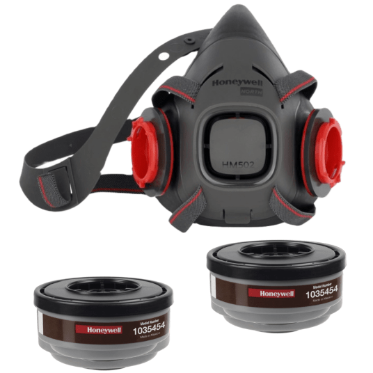 KOMPLET - PÓŁMASKA HONEYWELL NORTH HM502B + NORTH A2