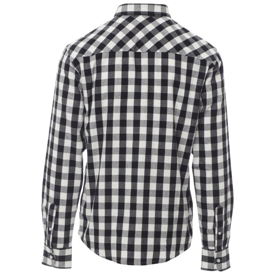 KOSZULA DŁUGI RĘKAW LABRADOR - CZARNY-BIAŁY W KRATKĘ
