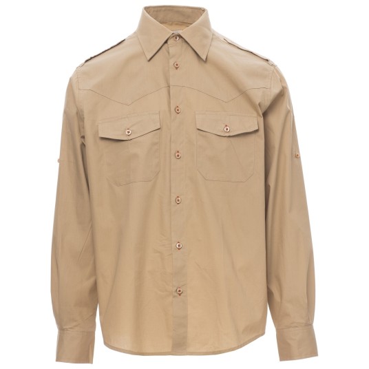 KOSZULA DŁUGI RĘKAW TROPHY - CIEPŁY BRĄZ