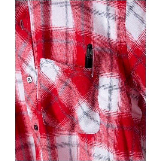 KOSZULA FLANELOWA OPTIFLANNEL - CZERWONY