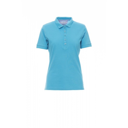 KOSZULKA POLO DAMSKA GLAMOUR - BŁĘKIT TURKUSOWY