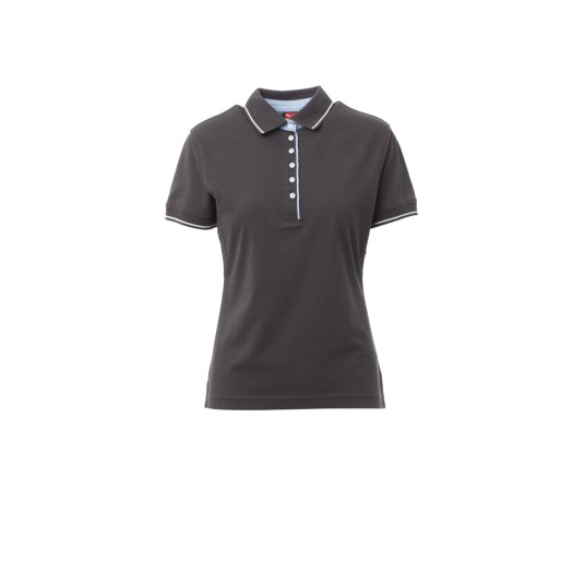 KOSZULKA POLO DAMSKA LEEDS - ANTRACITE/BIANCO