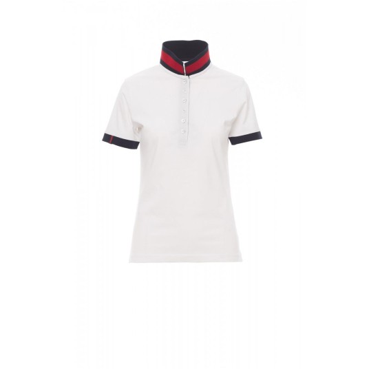 KOSZULKA POLO DAMSKA MEMPHIS LADY - BIAŁY/CZERWONO-NIEBIESKI