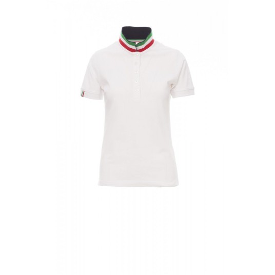 KOSZULKA POLO DAMSKA NATION LADY - BIAŁY/WŁOCHY