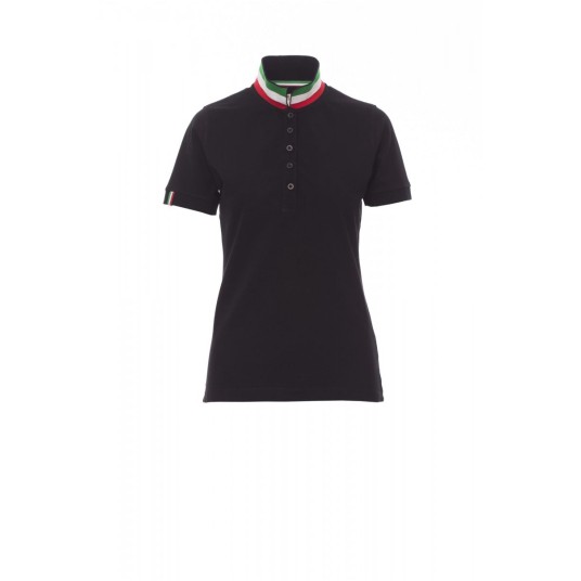 KOSZULKA POLO DAMSKA NATION LADY - CZARNY/WŁOCHY