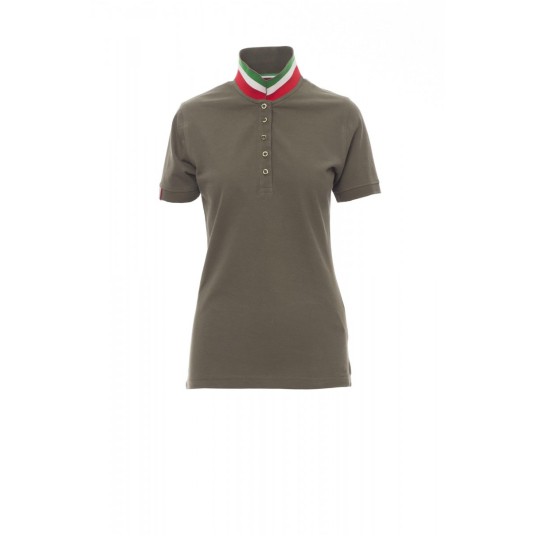 KOSZULKA POLO DAMSKA NATION LADY - ZIELONY WOJSKOWY/WŁOCHY