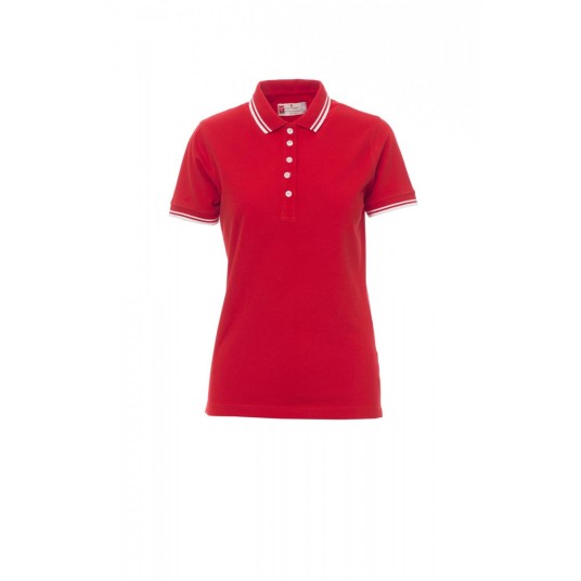KOSZULKA POLO DAMSKA SKIPPER LADY - CZERWONY/BIAŁY