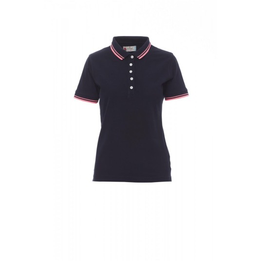 KOSZULKA POLO DAMSKA SKIPPER LADY - GRANATOWY/FUKSJOWY NEON