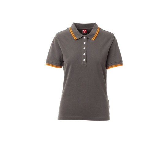 KOSZULKA POLO DAMSKA SKIPPER LADY - ZADYMIONY/POMARAŃCZOWY