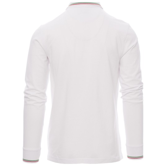 KOSZULKA POLO DŁUGI RĘKAW AVIAZIONE - BIAŁY-WŁOCHY