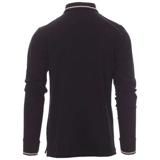 KOSZULKA POLO DŁUGI RĘKAW AVIAZIONE - CZARNY-WŁOCHY
