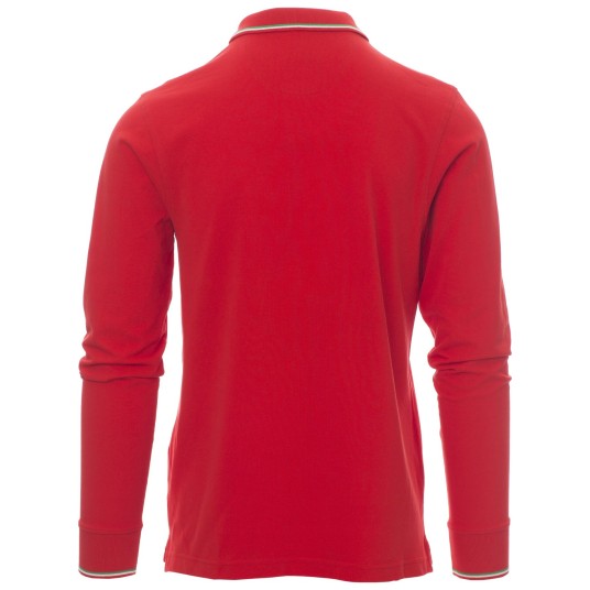 KOSZULKA POLO DŁUGI RĘKAW AVIAZIONE - CZERWONY-WŁOCHY