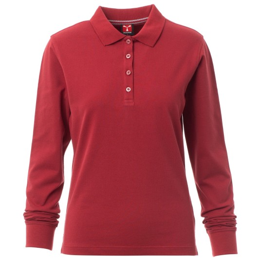 KOSZULKA POLO DŁUGI RĘKAW FLORENCE LADY - BORDOWY