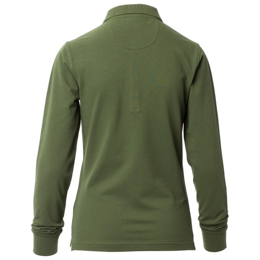KOSZULKA POLO DŁUGI RĘKAW FLORENCE LADY - ZIELONY WOJSKOWY