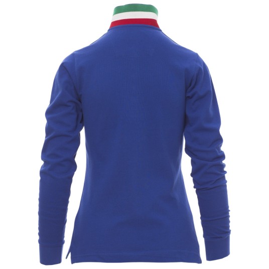KOSZULKA POLO DŁUGI RĘKAW LONG NATION LADY - KRÓLEWSKI NIEBIESKI-WŁOCHY