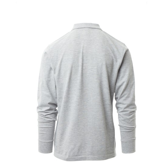 KOSZULKA POLO DŁUGI RĘKAW VERONA MELANGE - SZARY MELANŻ